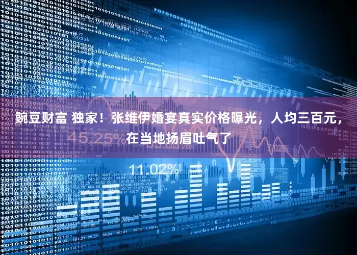 豌豆财富 独家！张维伊婚宴真实价格曝光，人均三百元，在当地扬眉吐气了